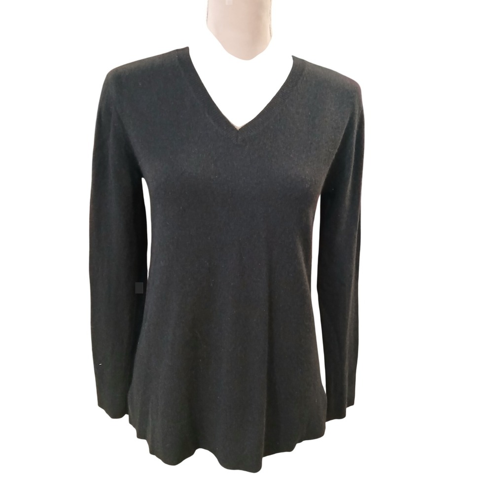 METTLERS AMERICAN MERCANTILE Womens Black V Neck Long Sleeve Sweater Size S